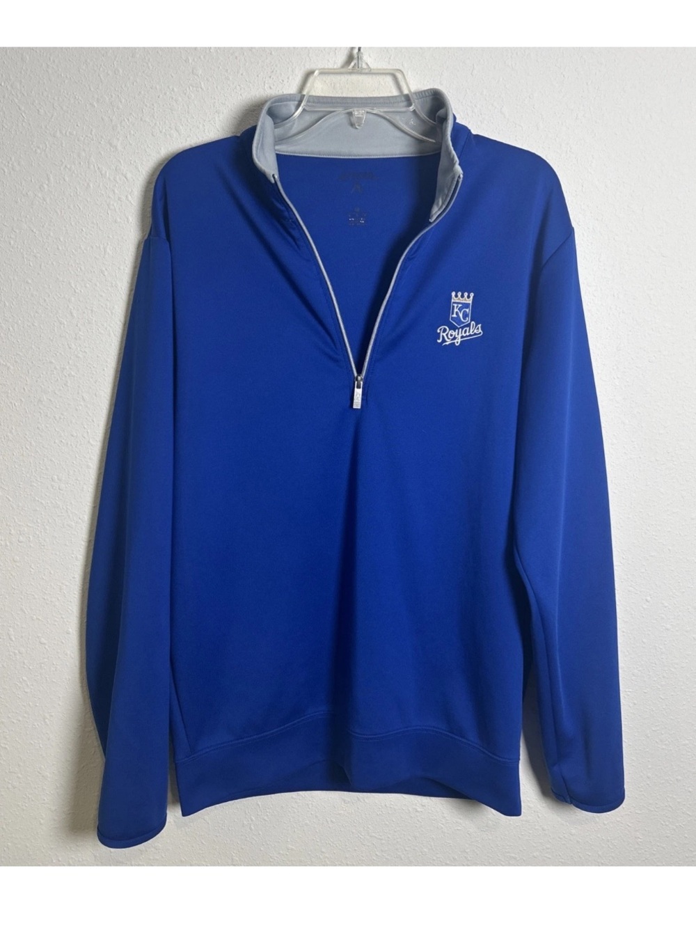 Kansas City Royals Antigua Blue 1/2 Zip Pullover Warmup Track Jacket Men’s Med